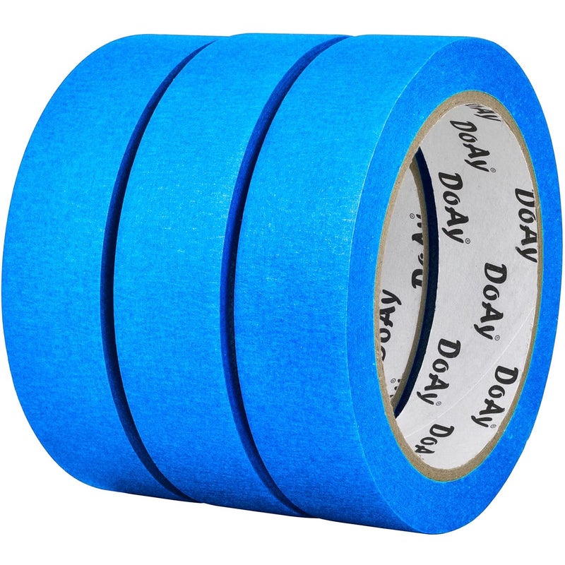 DOAY 3 Pack Blue Painters Tape - Masking Tape 1 Inch Wide - Multi-Surface, Smart Adhesion, Indoor & Outdoor - 300FT Total - Paint Tape for DIY, Labeling, Art, Car, General Purpose (#3910) - Image 1
